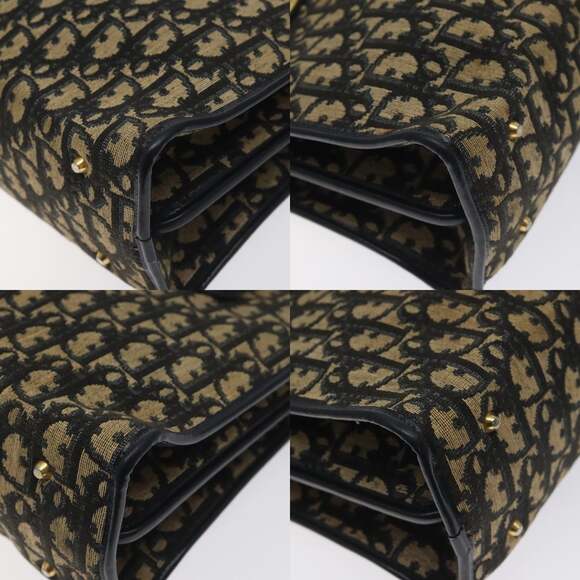 DIOR Trotter Canvas Hand Bag Navy Gold - Picture 10 of 12